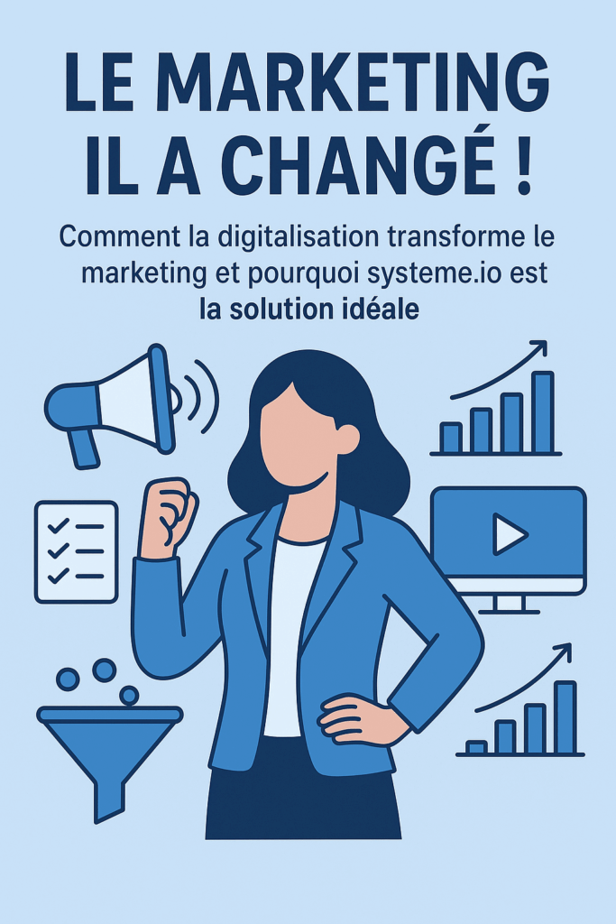 nfographie sur l’évolution du marketing digital et l’utilisation de systeme.io pour automatiser son business en ligne